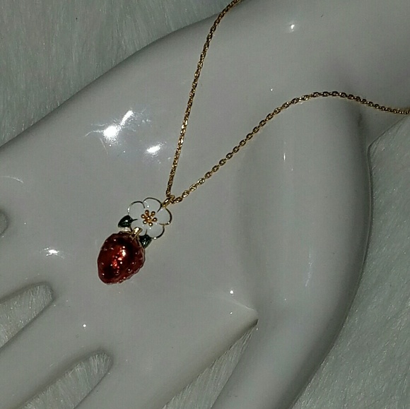 Kate spade Picnic perfect strawberry  necklace - Picture 3 of 5